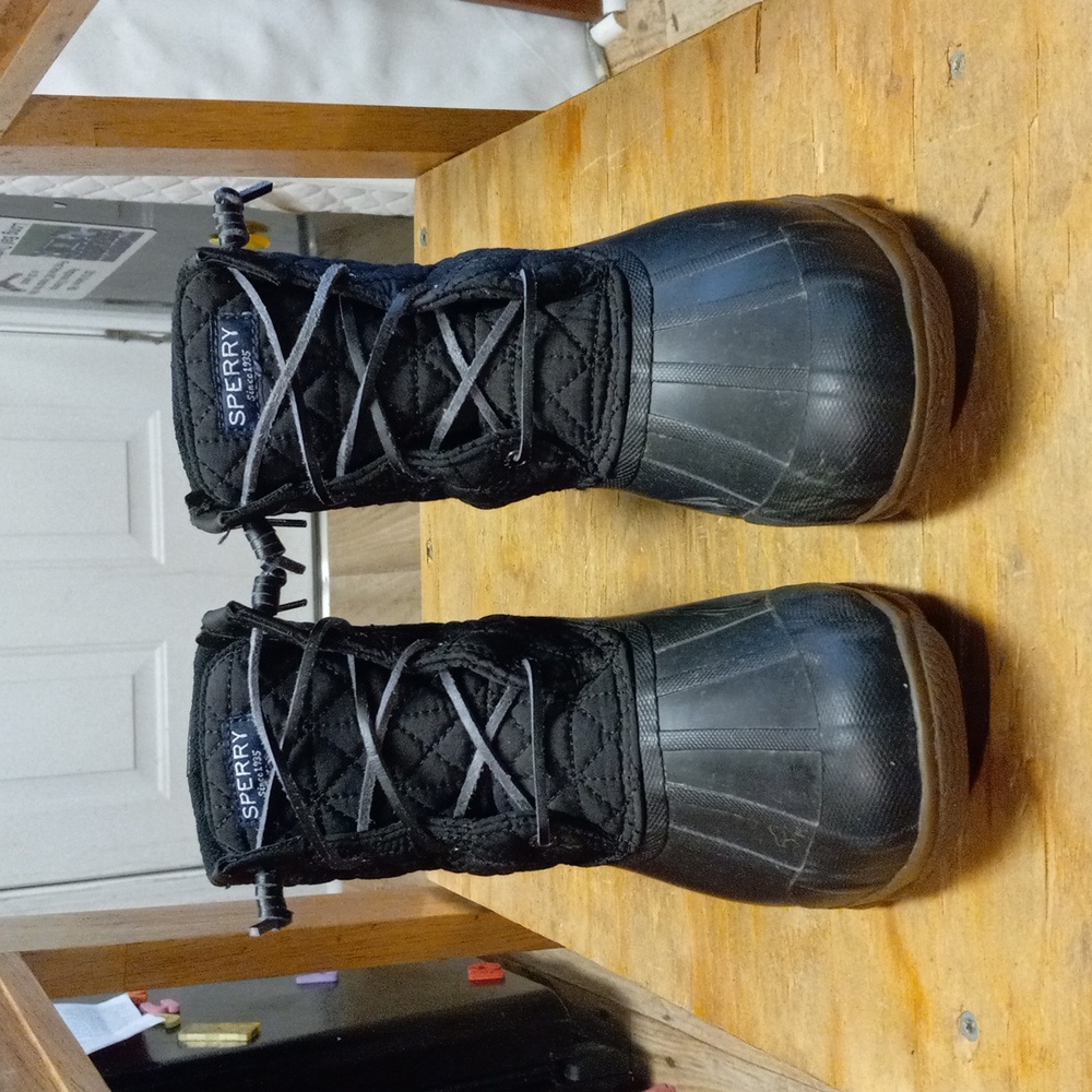Sperry duck boots, Black , size 7